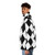 Harlequin diamonds puffer jacket in black and white - men side left