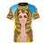 Stylized portrait of Cleopatra, the legendary Queen of Egypt, on a high-quality T-shirt.