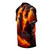 Fiery abstract art design t-shirt with a smokey, wildfire-like effect inspired by the Firefox logo - men right