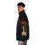 Hard rock sciatica puffer jacket with vintage music and instrument design - men side left