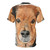 A high-quality acrylic painting of a cute, mixed-breed dog on a t-shirt. - Back