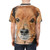 A high-quality acrylic painting of a cute, mixed-breed dog on a t-shirt. - men back