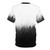 T-shirt featuring a serene wilderness landscape with mountains, trees, and fog - Back