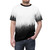 T-shirt featuring a serene wilderness landscape with mountains, trees, and fog - men front