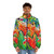 Woman wearing a nature-inspired floral puffer jacket - men front