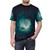 A stylish and modern abstract t-shirt design featuring round shapes and mixed media elements. - men front