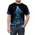 Vintage 80s inspired t-shirt with pop culture mashup design featuring Captain Falcon, Tron, and video game elements - men front