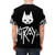 Stray video game inspired cat logo graphic printed on a high-quality T-shirt - men back
