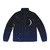 Midnight blue puffer jacket featuring a starry night sky and crescent moon design