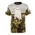 A ghostly, ethereal t-shirt design featuring a field of strawberries and butterflies
