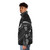 Anunnaki puffer jacket featuring ancient alien mythology and Sumerian cultural symbolism - men side left
