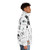 Halsey Tattoo Inspired Puffer Jacket with Black and White Doodle Graphics - men side right