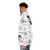 Halsey Tattoo Inspired Puffer Jacket with Black and White Doodle Graphics - men side left
