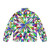 A colorful, abstract puffer jacket with a starlight design - Back