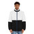 Half white and half black puffer jacket with a modern, minimalist design - men front