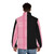 Stylish half pink and half black plaid puffer jacket - men back