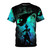 A high-quality all-over-print t-shirt featuring a soldier-inspired design with references to the popular video game Final Fantasy 7 and its main character, Cloud Strife.