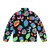 Stranger Things inspired puffer jacket with neon abstract design - Back