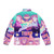Starbomb TWRP Vaporwave Puffer Jacket featuring retro gaming and music graphics - Back