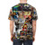 Retro 90s hip hop classics album cover pattern printed on a high-quality t-shirt - men back