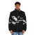 Chuck Berry inspired puffer jacket with guitar and rock and roll details - men front