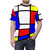 Colorblock abstract art t-shirt with geometric graphic design - men front