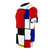 Colorful Mondrian-style abstract geometric art design on a high-quality t-shirt - men left