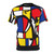 Stylish t-shirt featuring a Mondrian-inspired bicycle artwork design