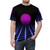Retro 80s aesthetic sunset t-shirt with a glowing grid design, perfect for fans of computer graphics and vapor wave aesthetics. - men front