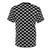 Black and white fish scale pattern graphic on a t-shirt - Back
