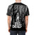Frightening t-shirt design featuring the Evil Dead movie logo and imagery - men back