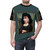 Mona Lisa and Jackee Harry Pop Art T-Shirt featuring an artistic mashup of the classic Mona Lisa painting and the iconic actress Jackee Harry from the '80s sitcom Sister Sister. - men front