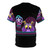 Retro 80s styled t-shirt featuring a glowing Figment design, inspired by the Disney Epcot theme park. - Back