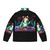 Colorful house cat DJ puffer jacket with music and turntables design - Back