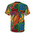 Vibrant traditional mola pattern design from Panama featured on a high-quality t-shirt. - Back