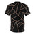 Black t-shirt with abstract rose gold and black geometric pattern design - Back
