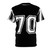 Sports jersey with number 70 printed on a high-quality athletic t-shirt
