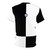 Mod-inspired black and white graphic t-shirt with checkerboard pattern and mod logo - Back