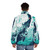 Colorful puffer jacket with vibrant squid and ocean splash design - men back
