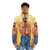 Squid Kid LGBTQ+ puffer jacket with vibrant colors and bold design - men front