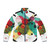 Puffer jacket with Kandinsky-style abstract circles design
