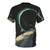 A stylish t-shirt featuring a surreal, digital collage design with a man escaping into a vast, cosmic universe. - Back