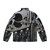 Puffer jacket featuring a biomechanical sculpture design inspired by H R Giger's surreal art - Back