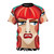 Colorful AOP (All-Over-Print) T-shirt featuring the iconic drag performer Miss Coco Peru