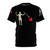 Stylized Blackbeard pirate t-shirt featuring the iconic skull and crossbones
