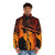 Gum Gum Dark Side Anime Puffer Jacket featuring a demon design for manga and anime enthusiasts - men front