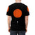 Minimalist design featuring the planets of the solar system on a black t-shirt - men back