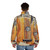 Classic guitar painting design on puffer jacket - men back