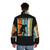 Retro-style puffer jacket with squash and tennis player graphics - men back