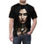 Steampunk-inspired women's t-shirt with a retro futuristic vampire design, featuring mechanical elements and gothic accessories. - men front